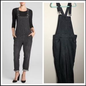 Gap light black wash denim overalls